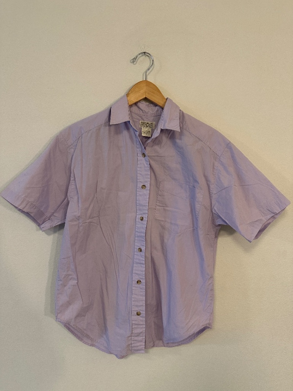 Vintage Banana Republic Safari Travel Shirt Womens M Lavender Short Sleeve